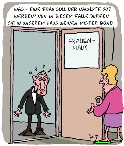 Cartoon: Der nächste 007 (medium) by Karsten Schley tagged james,bond,filme,unterhaltung,007,traditionen,literatur,männer,frauen,geschlechter,politik,james,bond,filme,unterhaltung,007,traditionen,literatur,männer,frauen,geschlechter,politik