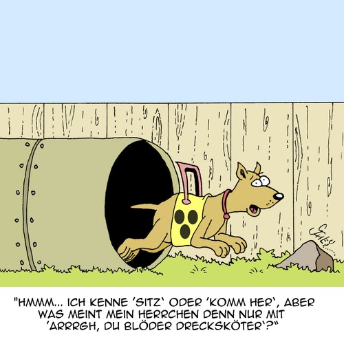 Cartoon: Des Menschen bester Freund (medium) by Karsten Schley tagged gesundheit,tiere,hunde,blindenhunde,gesundheit,tiere,hunde,blindenhunde