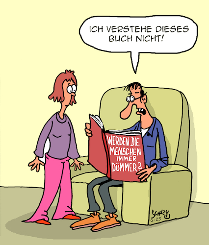 Cartoon: Dumm gelaufen (medium) by Karsten Schley tagged menschheit,kultur,bildung,dummheit,intelligenz,bücher,medien,zukunft,soziales,politik,gesellschaft,menschheit,kultur,bildung,dummheit,intelligenz,bücher,medien,zukunft,soziales,politik,gesellschaft
