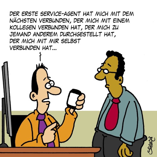 Cartoon: Durchstellen (medium) by Karsten Schley tagged kundenservice,kunden,wirtschaft,business,service,callcenter,kundenservice,kunden,wirtschaft,business,service,callcenter