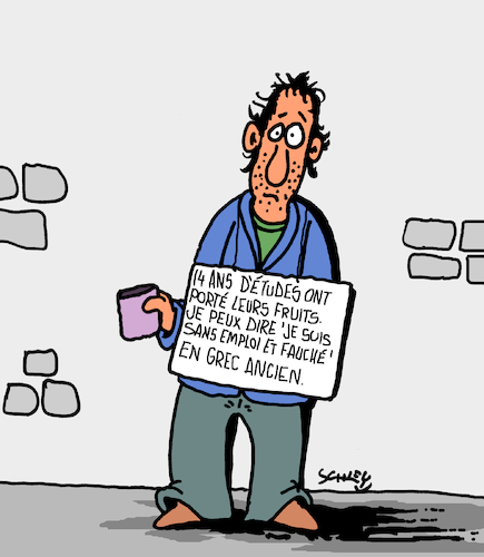 Cartoon: Education vaut la peine (medium) by Karsten Schley tagged education,universite,etudes,travail,revenus,pauvrete,jeunesse,chomage,societe,education,universite,etudes,travail,revenus,pauvrete,jeunesse,chomage,societe