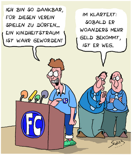 Cartoon: Ein Traum (medium) by Karsten Schley tagged fußball,fußballer,business,geld,einkommen,profisport,fußballfans,verträge,vereine,loyalität,gesellschaft,kapitalismus,profite,fußball,fußballer,business,geld,einkommen,profisport,fußballfans,verträge,vereine,loyalität,gesellschaft,kapitalismus,profite