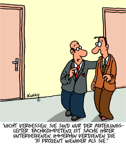 Cartoon: Eine Sache der Bezahlung (medium) by Karsten Schley tagged büro,mitarbeiter,arbeitgeber,arbeitnehmer,kompetenz,bezahlung,karriere,untergebene,vorgesetzte,management,wirtschaft,business,büro,mitarbeiter,arbeitgeber,arbeitnehmer,kompetenz,bezahlung,karriere,untergebene,vorgesetzte,management,wirtschaft,business