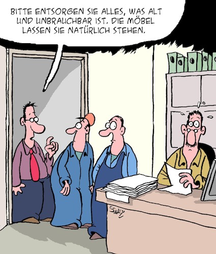 Cartoon: Entsorgung (medium) by Karsten Schley tagged büro,wirtschaft,arbeit,arbeitgeber,arbeitnehmer,wertschätzung,alter,politik,gesellschaft,büro,wirtschaft,arbeit,arbeitgeber,arbeitnehmer,wertschätzung,alter,politik,gesellschaft