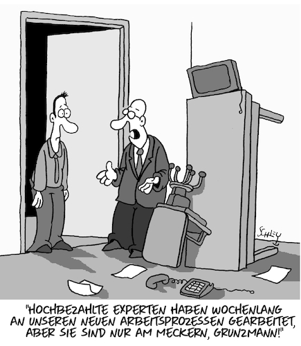 Cartoon: Experten (medium) by Karsten Schley tagged arbeit,arbeitgeber,arbeitnehmer,experten,prozesse,wirtschaft,business,optimierung,büro,gesellschaft,arbeit,arbeitgeber,arbeitnehmer,experten,prozesse,wirtschaft,business,optimierung,büro,gesellschaft