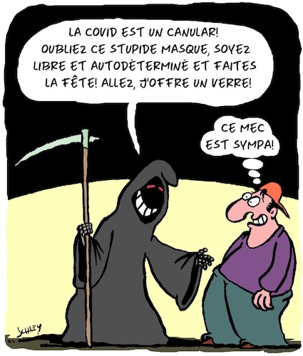 Cartoon: Faites la Fete! (medium) by Karsten Schley tagged covid19,sante,education,systeme,de,politique,confinement,economie,emplois,covid19,sante,education,systeme,de,politique,confinement,economie,emplois