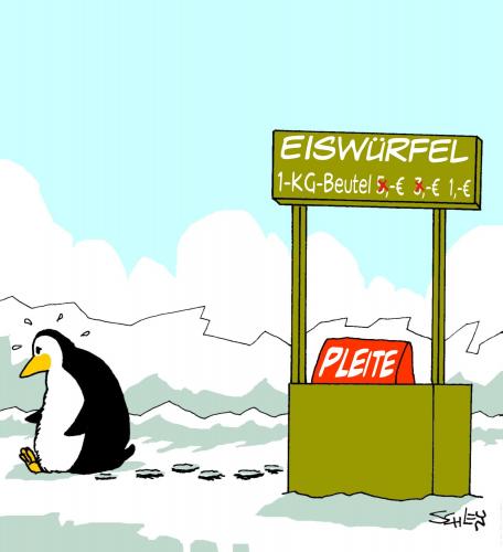 Cartoon: Finanzkrise erreicht Pinguine! (medium) by Karsten Schley tagged natur,tiere,arktis,wirtschaft,ökonomie,markt