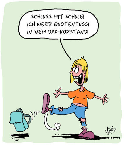 Cartoon: Frauenquote (medium) by Karsten Schley tagged daxkonzerne,vorstände,männer,frauen,karriere,qualifikation,ausbildung,führungskräfte,gleichberechtigung,wirtschaft,politik,gesellschaft,daxkonzerne,vorstände,männer,frauen,karriere,qualifikation,ausbildung,führungskräfte,gleichberechtigung,wirtschaft,politik,gesellschaft