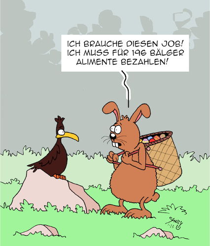 Cartoon: Frohe Ostern (medium) by Karsten Schley tagged ostern,ostereier,osterhasen,religion,feiertage,jesus,gesellschaft,ostern,ostereier,osterhasen,religion,feiertage,jesus,gesellschaft