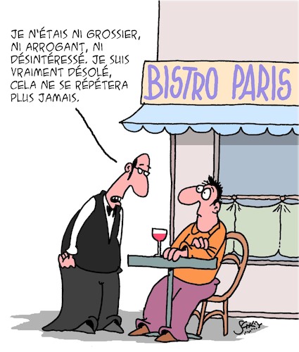 Cartoon: Garcon svp! (medium) by Karsten Schley tagged garcons,bistros,paris,france,service,politesse,clients,gastronomie,economie,garcons,bistros,paris,france,service,politesse,clients,gastronomie,economie