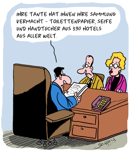 Cartoon: Geerbt (medium) by Karsten Schley tagged erben,testament,rechtsanwälte,leben,tod,verwandschaft,sammlungen,reisen,tourismus,erben,testament,rechtsanwälte,leben,tod,verwandschaft,sammlungen,reisen,tourismus