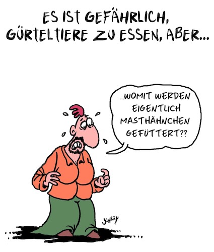 Cartoon: Gefährlich! (medium) by Karsten Schley tagged massentierhaltung,ernährung,tierfutter,mast,medikamente,hormone,business,wirtschaft,profite,gesellschaft,gesundheit,massentierhaltung,ernährung,tierfutter,mast,medikamente,hormone,business,wirtschaft,profite,gesellschaft,gesundheit