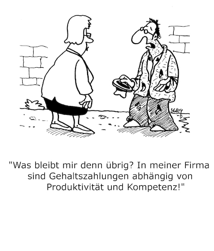 Cartoon: Gehälter (medium) by Karsten Schley tagged arbeit,arbeitgeber,arbeitnehmer,wirtschaft,produktivität,effizienz,kompetenz,arbeitsethik,gesellschaft,arbeit,arbeitgeber,arbeitnehmer,wirtschaft,produktivität,effizienz,kompetenz,arbeitsethik,gesellschaft