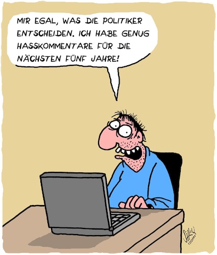 Cartoon: Genug (medium) by Karsten Schley tagged politik,politiker,hasskommentare,internet,facebook,computer,sozialverhalten,technik,trolle,bildungsferne,gesellschaft,fakten,deutschland,politik,politiker,hasskommentare,internet,facebook,computer,sozialverhalten,technik,trolle,bildungsferne,gesellschaft,fakten,deutschland