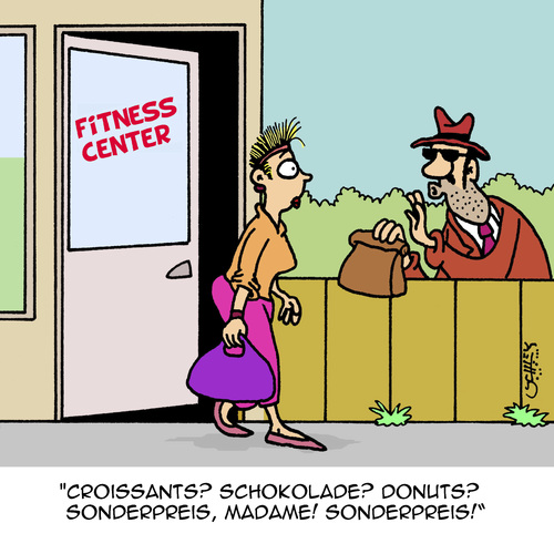 Cartoon: Guter Preis (medium) by Karsten Schley tagged kalorien,food,fast,ernährung,fitness,sport,essen,business,verkaufen,verkäufer,frauen,fitnessstudios,sport,fitness,ernährung,fast,food,kalorien,essen,business,verkaufen,verkäufer,frauen,fitnessstudios