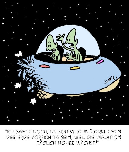 Cartoon: Hohe Inflation (medium) by Karsten Schley tagged inflation,geld,wirtschaft,preise,verbraucher,politik,weltraum,raumfahrt,ufos,aliens,armut,gesellschaft,inflation,geld,wirtschaft,preise,verbraucher,politik,weltraum,raumfahrt,ufos,aliens,armut,gesellschaft