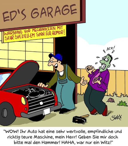 Cartoon: Humor (medium) by Karsten Schley tagged autos,verkehr,fahren,reparaturen,mechaniker,werkstätten,technik,kunden,kundenservice,jobs,business,autos,fahren,verkehr,reparaturen,mechaniker,werkstätten,technik,kundenservice,jobs