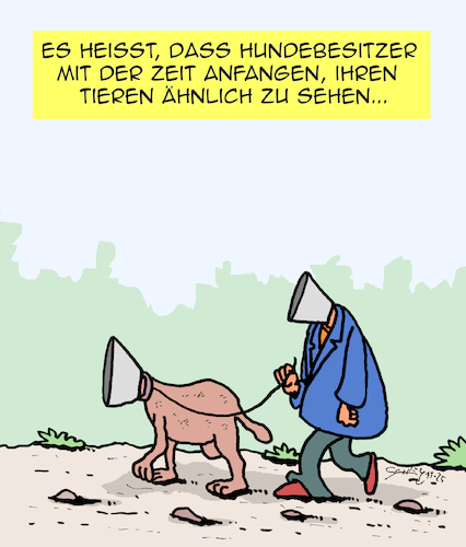 Cartoon: Hundebesitzer (medium) by Karsten Schley tagged hunde,hundehalter,psychologie,haustiere,ähnlichkeit,familie,tiere,tierliebe,natur,gesellschaft,hunde,hundehalter,psychologie,haustiere,ähnlichkeit,familie,tiere,tierliebe,natur,gesellschaft