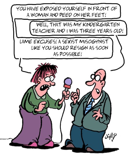 Cartoon: Journalism (medium) by Karsten Schley tagged journalism,resignition,misogyny,sexism,media,past,society,journalism,resignition,misogyny,sexism,media,past,society