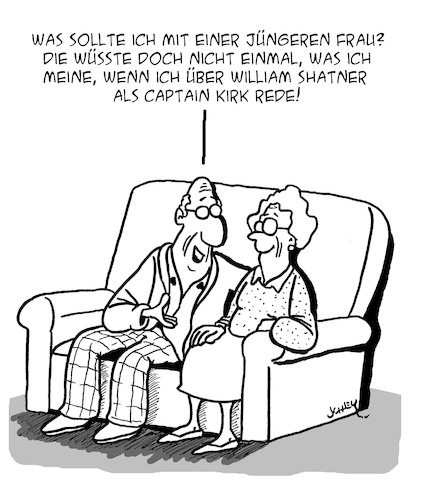 Cartoon: Junge Frauen (medium) by Karsten Schley tagged ehe,liebe,beziehungen,alter,männer,frauen,star,trek,gesellschaft,ehe,liebe,beziehungen,alter,männer,frauen,star,trek,gesellschaft