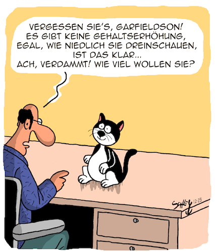 Cartoon: KEINE Gehaltserhöhung! (medium) by Karsten Schley tagged wirtschaft,arbeit,arbeitgeber,arbeitnehmer,gehälter,löhne,gehaltserhöhung,management,vorgesetzte,katzen,wirtschaft,arbeit,arbeitgeber,arbeitnehmer,gehälter,löhne,gehaltserhöhung,management,vorgesetzte,katzen