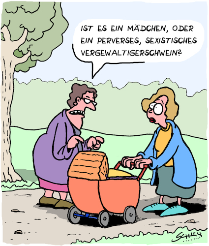 Cartoon: Kinder... (medium) by Karsten Schley tagged jungen,mädchen,kinder,familie,männer,frauen,vorurteile,sexismus,benehmen,manieren,kriminalität,übergriffe,eltern,erziehung,gesellschaft,jungen,mädchen,kinder,familie,männer,frauen,vorurteile,sexismus,benehmen,manieren,kriminalität,übergriffe,eltern,erziehung,gesellschaft