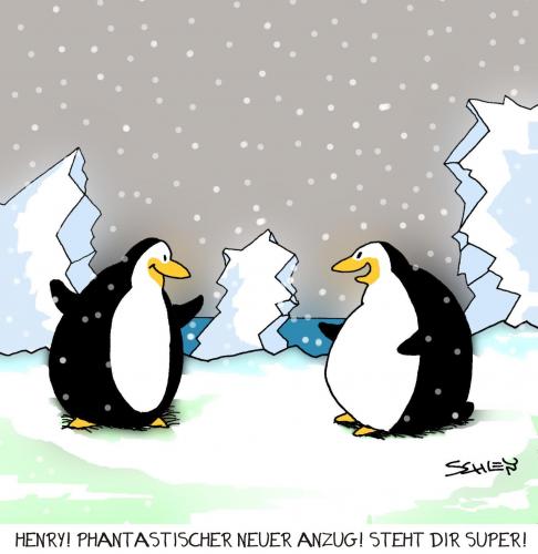Cartoon: Kleider machen Leute (medium) by Karsten Schley tagged natur,winter,mode