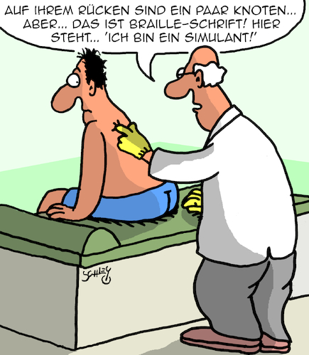 Cartoon: Knoten (medium) by Karsten Schley tagged gesundheit,ärzte,patienten,knoten,simulanten,gesellschaft,gesundheit,ärzte,patienten,knoten,simulanten,gesellschaft