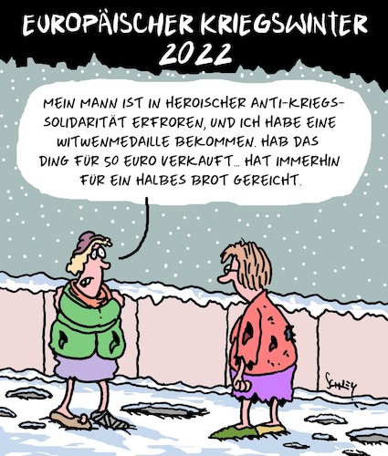 Cartoon: Kriegswinter 2022 (medium) by Karsten Schley tagged krieg,ukraine,russland,energie,kälte,hunger,armut,europa,solidarität,politik,inflation,gesellschaft,krieg,ukraine,russland,energie,kälte,hunger,armut,europa,solidarität,politik,inflation,gesellschaft