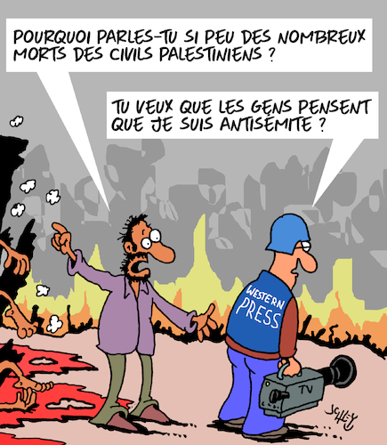 Cartoon: La guerre de Gaza dans les media (medium) by Karsten Schley tagged guerre,gaza,politique,israel,palestiniens,mort,civils,medias,guerre,gaza,politique,israel,palestiniens,mort,civils,medias