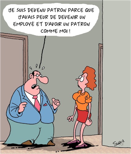 Cartoon: Le Patron (medium) by Karsten Schley tagged economie,carriere,business,employeurs,employes,bureau,societe,economie,carriere,business,employeurs,employes,bureau,societe