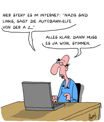 Cartoon: Links! (medium) by Karsten Schley tagged nazis,internet,fake,news,medien,facebook,politik,bildungsferne,populismus,trolle,realität,gesellschaft,deutschland,europa,nazis,internet,fake,news,medien,facebook,politik,bildungsferne,populismus,trolle,realität,gesellschaft,deutschland,europa