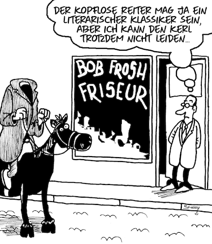 Cartoon: Literarischer Klassiker (medium) by Karsten Schley tagged literatur,klassiker,unterhaltung,bücher,medien,filme,tv,kunst,sleepy,hollow,literatur,klassiker,unterhaltung,bücher,medien,filme,tv,kunst,sleepy,hollow