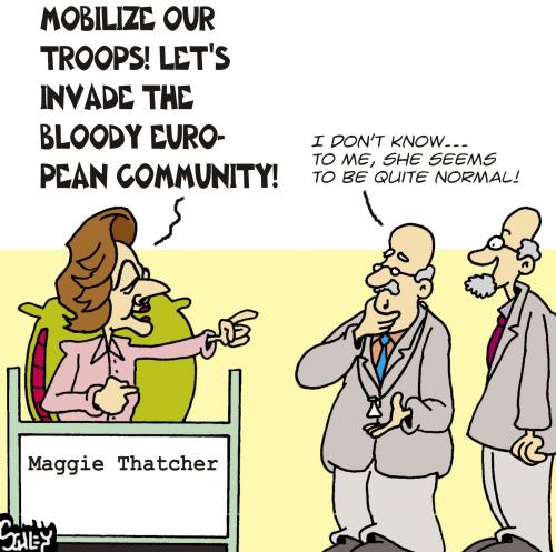Cartoon: Maggie Thatcher (medium) by Karsten Schley tagged european,community,england,politics