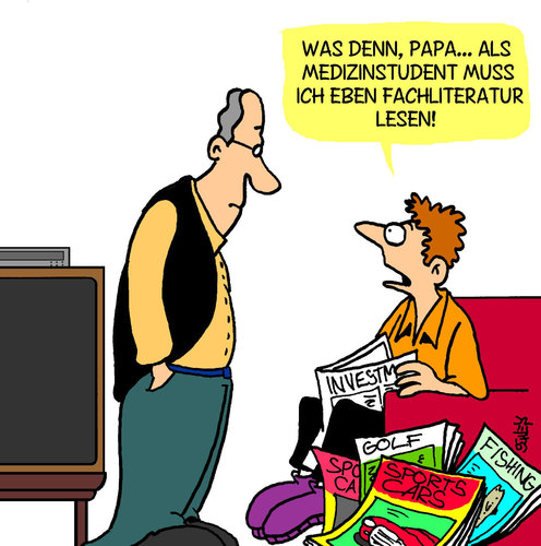 Cartoon: Medizinstudium (medium) by Karsten Schley tagged studium,bildung,deutschland,gesellschaft,studenten,medizin,mediziner,medizindstudium,literatur,studium,bildung,deutschland,gesellschaft,studenten,medizin,mediziner,medizindstudium,literatur