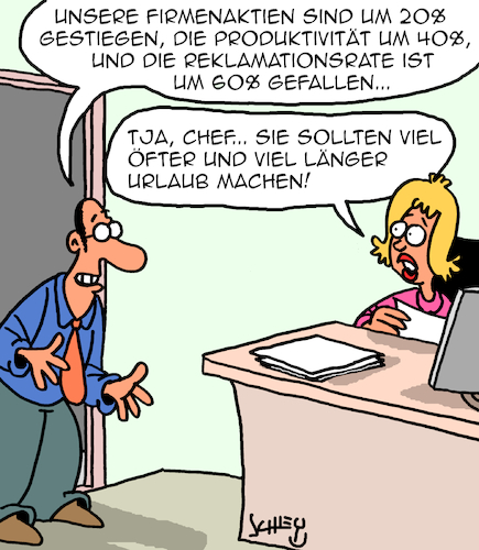 Cartoon: Mehr Urlaub! (medium) by Karsten Schley tagged umsätze,gewinne,aktienkurse,produktivität,reklamationen,urlaub,arbeit,erbeitgeber,arbeitnehmer,kompetenz,karriere,gesellschaft,wirtschaft,umsätze,gewinne,aktienkurse,produktivität,reklamationen,urlaub,arbeit,erbeitgeber,arbeitnehmer,kompetenz,karriere,gesellschaft,wirtschaft