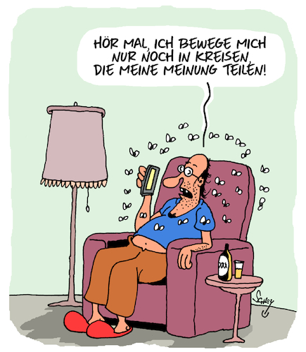 Cartoon: Meinung (medium) by Karsten Schley tagged meinung,meinungsblase,meinungsvielfalt,facebook,instagram,telegram,tiktok,internet,computer,technik,medien,politik,gesellschaft,meinung,meinungsblase,meinungsvielfalt,facebook,instagram,telegram,tiktok,internet,computer,technik,medien,politik,gesellschaft