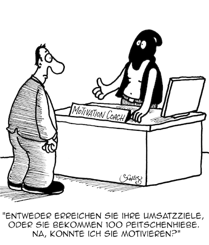 Cartoon: Motivation (medium) by Karsten Schley tagged motivation,ziele,zielerreichung,coaching,sales,umsatz,arbeitgeber,arbeitnehmer,business,wirtschaft,karriere,motivation,ziele,zielerreichung,coaching,sales,umsatz,arbeitgeber,arbeitnehmer,business,wirtschaft,karriere