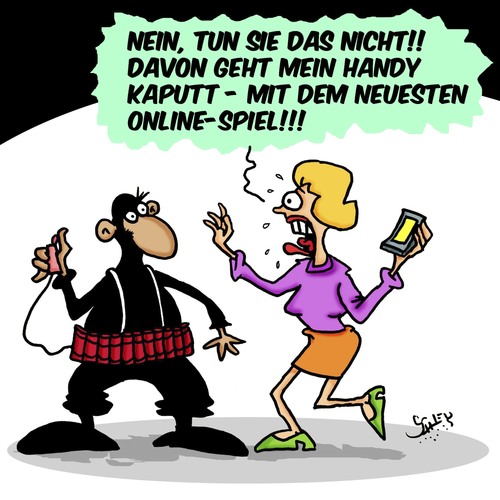 Cartoon: Online - Spiel (medium) by Karsten Schley tagged technik,smartphones,pokemon,terror,terrorismus,religion,technik,smartphones,pokemon,terror,terrorismus,religion