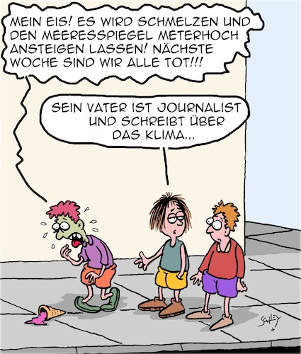 Cartoon: PANIK!!! (medium) by Karsten Schley tagged klima,panikmache,journalismus,medien,meeresspiegel,auflage,presse,kinder,gesellschaft,klima,panikmache,journalismus,medien,meeresspiegel,auflage,presse,kinder,gesellschaft