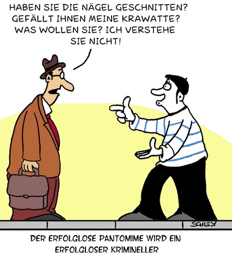 Cartoon: Pantomime (medium) by Karsten Schley tagged kriminalität,job,erfolg,erfolglosigkeit,pantomimen,schauspieler,theater,freiberufler,jobs,kriminalität,job,erfolg,erfolglosigkeit,schauspieler,freiberufler,jobs,pantomimen