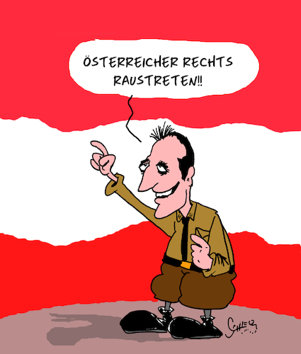 Cartoon: Raustreten (medium) by Karsten Schley tagged strache,österreich,wahlen,rechtsextremismus,populismus,europa,politik,demokratie,strache,österreich,wahlen,rechtsextremismus,populismus,europa,politik,demokratie