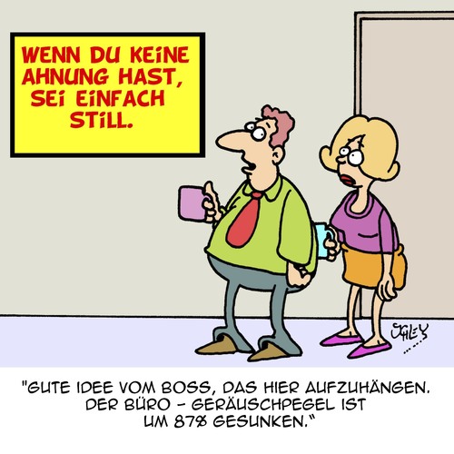 Cartoon: Ruhe im Karton (medium) by Karsten Schley tagged arbeit,ruhe,büro,kompetenz,arbeitskollegen,business,wirtschaft,lautstärke,arbeit,ruhe,büro,kompetenz,arbeitskollegen,business,wirtschaft,lautstärke