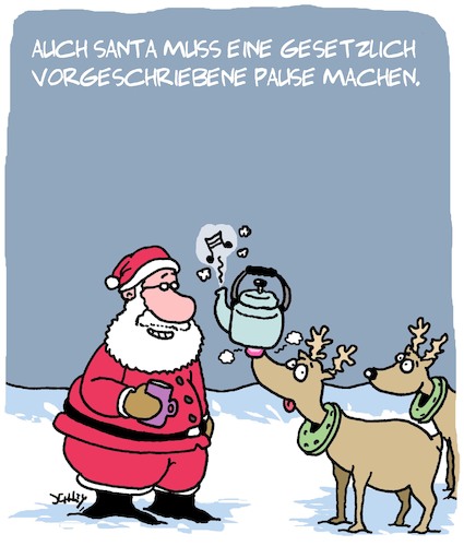 Cartoon: Santa macht Pause (medium) by Karsten Schley tagged weihnachten,weihnachtsmann,rudolph,religion,rentiere,pause,geschenke,traditionen,winter,feiertage,weihnachten,weihnachtsmann,rudolph,religion,rentiere,pause,geschenke,traditionen,winter,feiertage