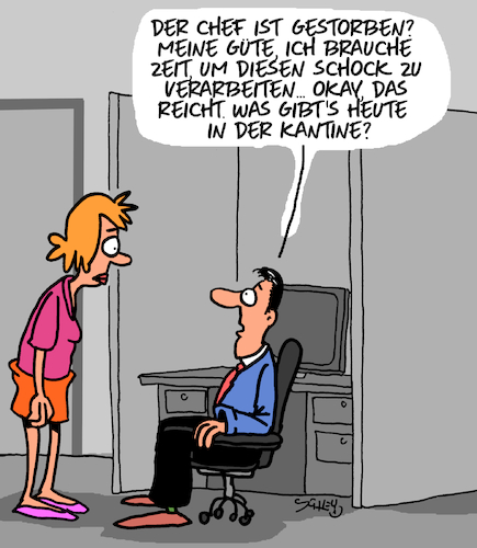 Cartoon: Schockierend!! (medium) by Karsten Schley tagged büro,wirtschaft,arbeit,arbeitgeber,arbeitnehmer,vorgesetzte,chefs,leben,tod,trauer,gesellschaft,büro,wirtschaft,arbeit,arbeitgeber,arbeitnehmer,vorgesetzte,chefs,leben,tod,trauer,gesellschaft