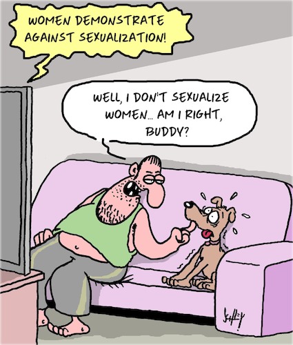 Cartoon: Sexualization (medium) by Karsten Schley tagged women,men,equality,violence,relationship,sexualization,politics,society,media,women,men,equality,violence,relationship,sexualization,politics,society,media