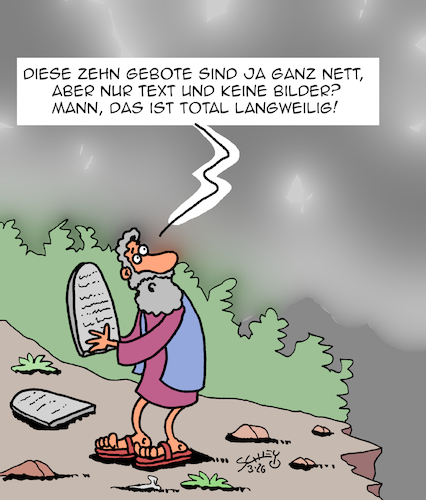 Cartoon: Total langweilig! (medium) by Karsten Schley tagged moses,religion,bibel,gebote,bilder,präsentationen,business,kommunikation,gesellschaft,moses,religion,bibel,gebote,bilder,präsentationen,business,kommunikation,gesellschaft
