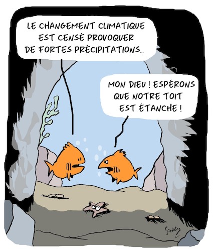 Cartoon: Tout est encore etanche ? (medium) by Karsten Schley tagged limat,nature,pluie,mers,animaux,poissons,catastrophes,limat,nature,pluie,mers,animaux,poissons,catastrophes