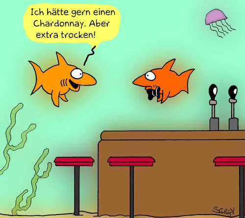 Cartoon: Trocken (medium) by Karsten Schley tagged ernährung,gastronomie,wein,tiere,meer,wasser,fische,ernährung,gastronomie,wein,tiere,meer,wasser,fische,essen,restaurant,trocken