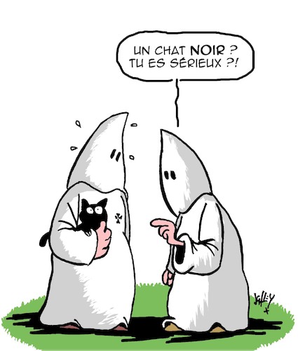 Cartoon: Un Chat Noir (medium) by Karsten Schley tagged racisme,chats,ku,klux,klan,usa,politique,religion,racisme,chats,ku,klux,klan,usa,politique,religion